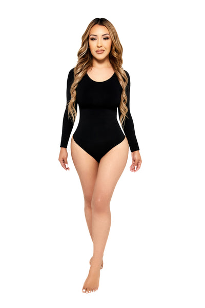 Seamless Snatched Long Sleeve Bodysuit 302